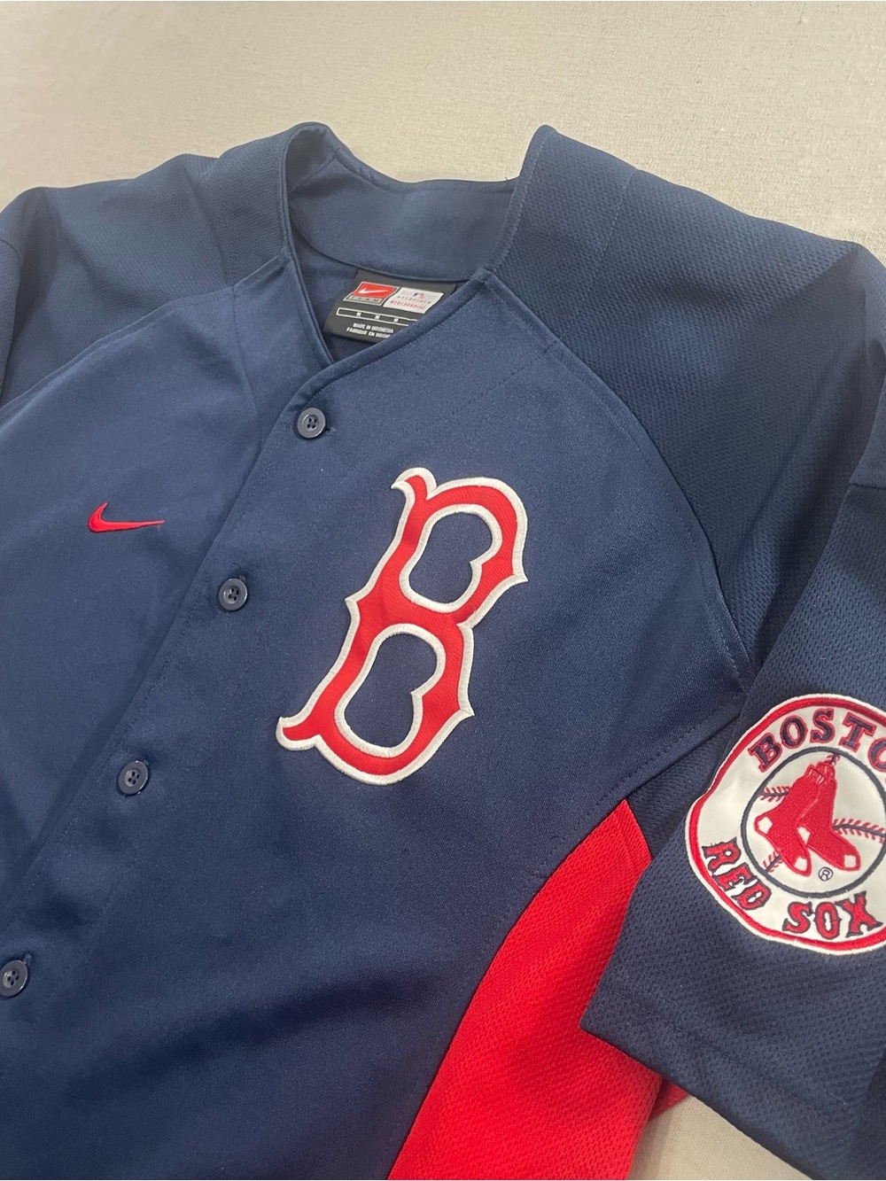 Vintage Boston Red Sox Jersey Men's M Team Nike Blue American Patch Stitched - Picture 6 of 12